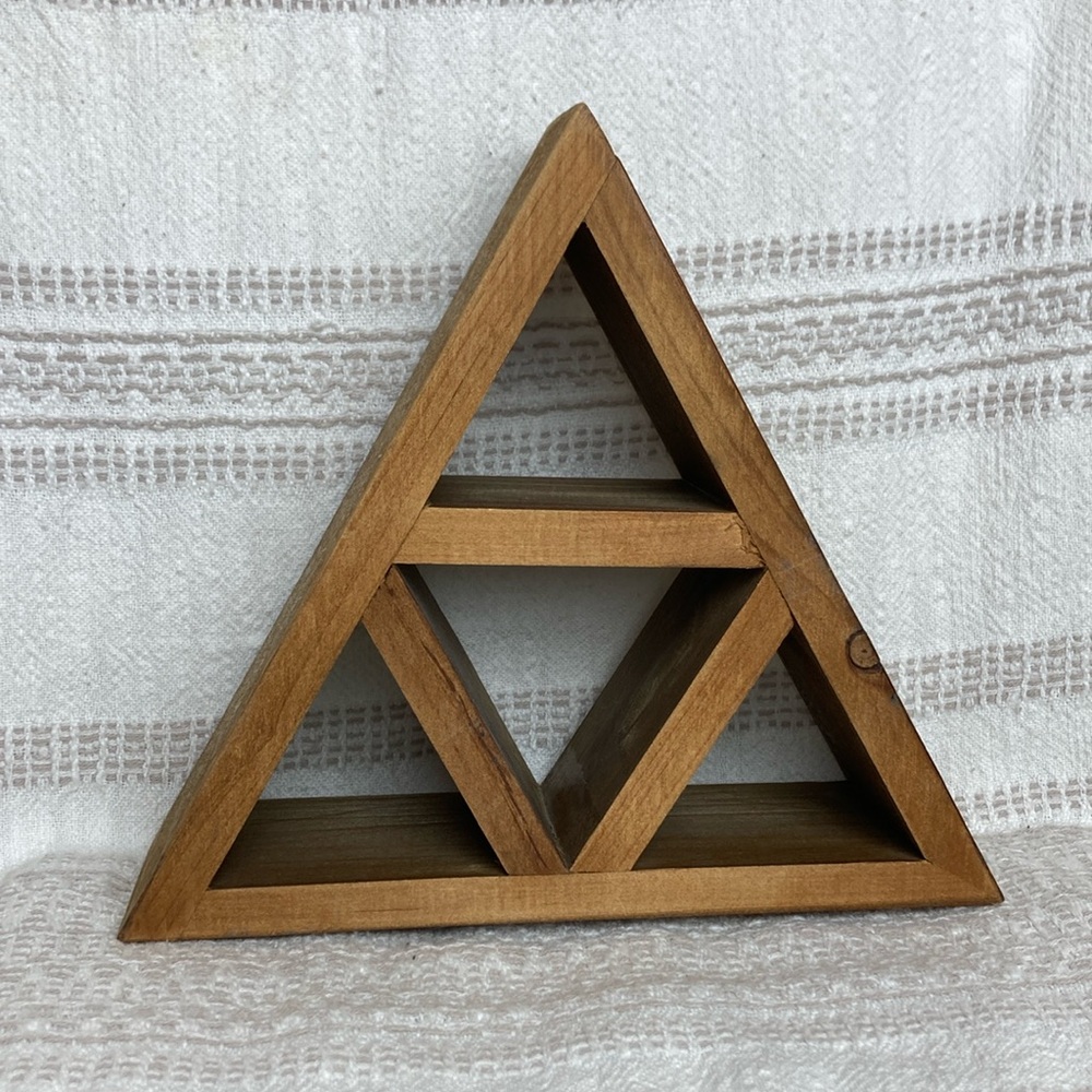 Wooden Triangle Shelf